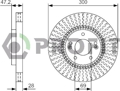 Profit 5010-1630 - Brake Disc autospares.lv