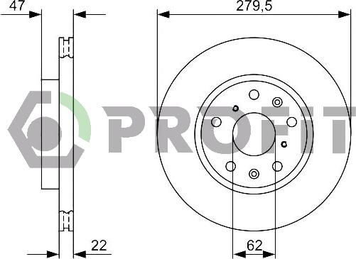 Profit 5010-1620 - Brake Disc autospares.lv