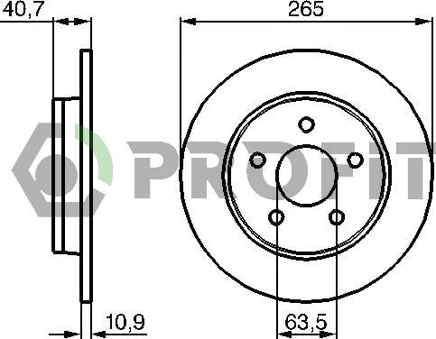 Profit 5010-1226 - Brake Disc autospares.lv