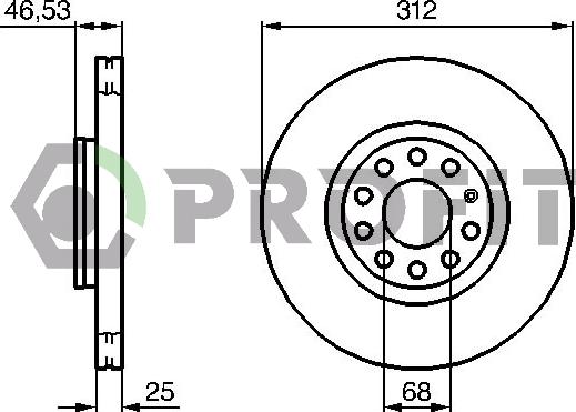 Profit 5010-1707 - Brake Disc autospares.lv