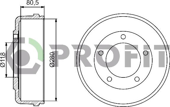 Profit 5020-0031 - Brake Drum autospares.lv