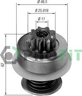 Profit 1910-8022 - Pinion, bendix, starter autospares.lv