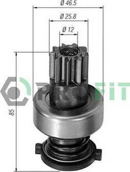 Profit 1910-8240 - Pinion, bendix, starter autospares.lv