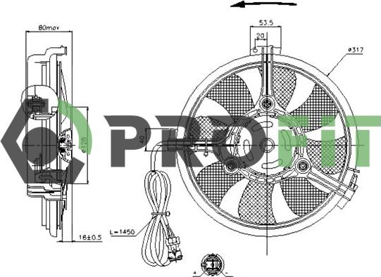 Profit 1850-0001 - Fan, radiator autospares.lv