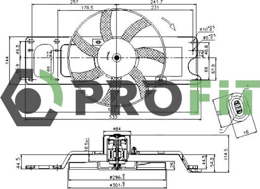 Profit 1850-0015 - Fan, radiator autospares.lv