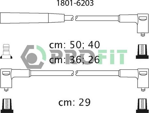 Profit 1801-6203 - Ignition Cable Kit autospares.lv