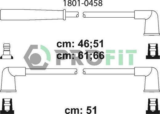 Profit 1801-0458 - Ignition Cable Kit autospares.lv