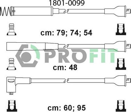 Profit 1801-0099 - Ignition Cable Kit autospares.lv