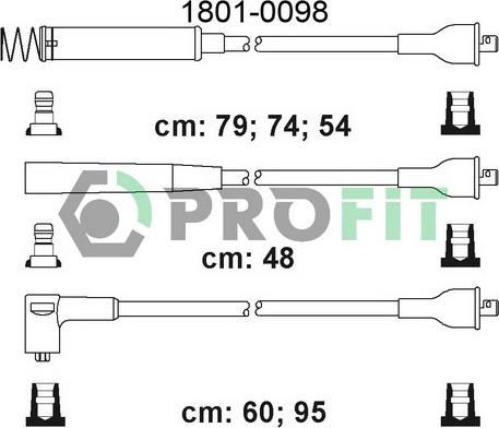 Profit 1801-0098 - Ignition Cable Kit autospares.lv