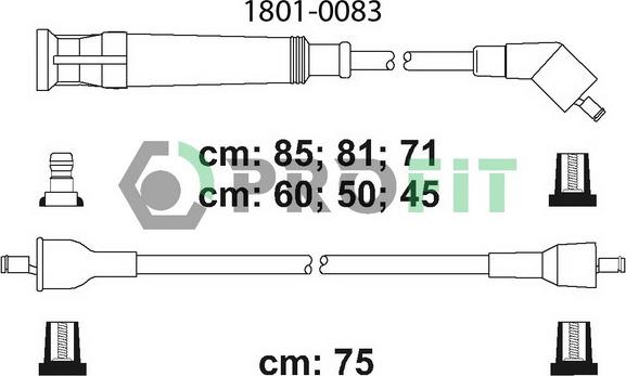 Profit 1801-0083 - Ignition Cable Kit autospares.lv