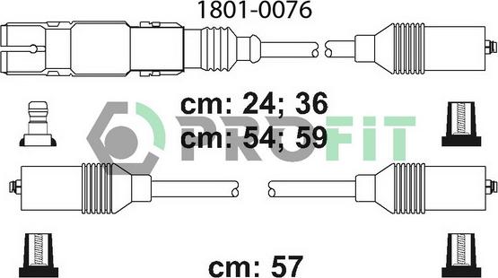 Profit 1801-0076 - Ignition Cable Kit autospares.lv