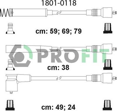 Profit 1801-0118 - Ignition Cable Kit autospares.lv