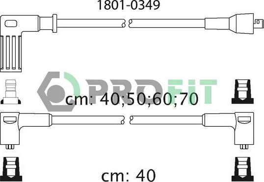 Profit 1801-0349 - Ignition Cable Kit autospares.lv