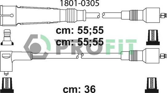 Profit 1801-0305 - Ignition Cable Kit autospares.lv