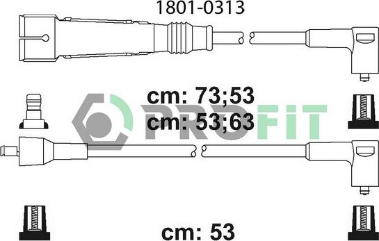 Profit 1801-0313 - Ignition Cable Kit autospares.lv