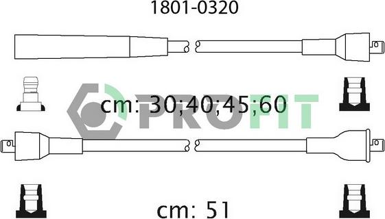 Profit 1801-0320 - Ignition Cable Kit autospares.lv