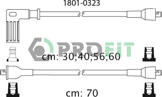 Profit 1801-0323 - Ignition Cable Kit autospares.lv