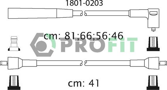 Profit 1801-0203 - Ignition Cable Kit autospares.lv