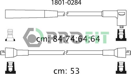 Profit 1801-0284 - Ignition Cable Kit autospares.lv