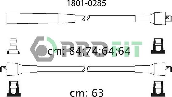 Profit 1801-0285 - Ignition Cable Kit autospares.lv