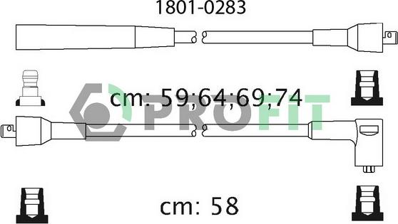 Profit 1801-0283 - Ignition Cable Kit autospares.lv