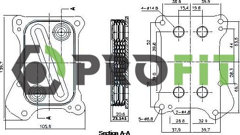 Profit 1745-0005 - Oil Cooler, engine oil autospares.lv