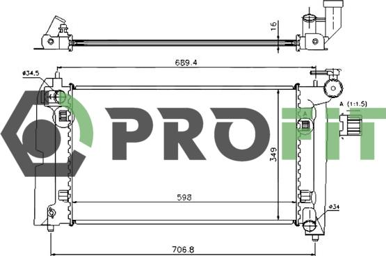 Profit 1740-0400 - Radiator, engine cooling autospares.lv