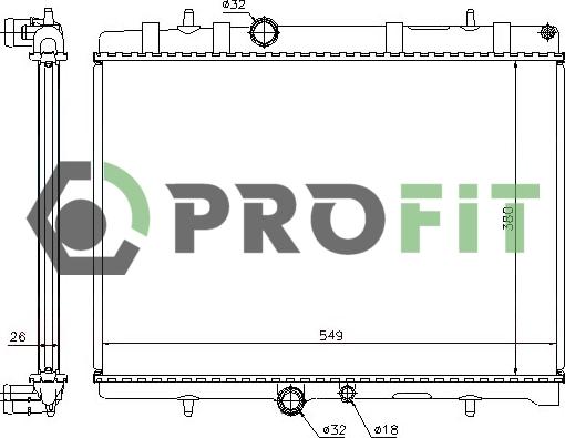 Profit 1740-0093 - Radiator, engine cooling autospares.lv