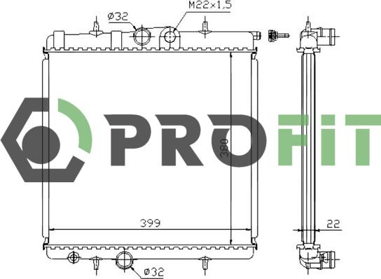 Profit 1740-0086 - Radiator, engine cooling autospares.lv