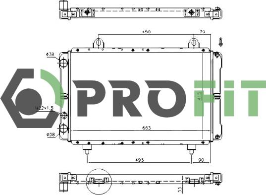 Profit 1740-0083 - Radiator, engine cooling autospares.lv