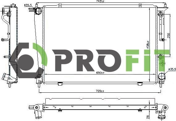 Profit 1740-0159 - Radiator, engine cooling autospares.lv