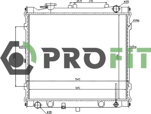 Profit 1740-0150 - Radiator, engine cooling autospares.lv