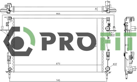 Profit 1740-0181 - Radiator, engine cooling autospares.lv