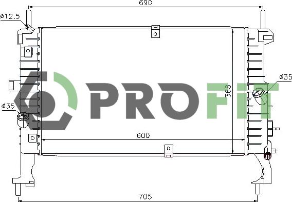 Profit 1740-0395 - Radiator, engine cooling autospares.lv