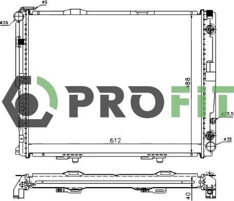 Profit 1740-0301 - Radiator, engine cooling autospares.lv