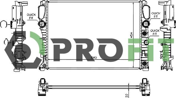 Profit 1740-0311 - Radiator, engine cooling autospares.lv