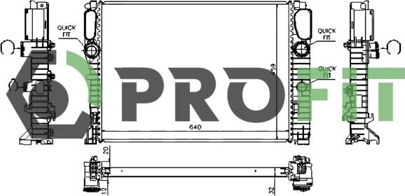 Profit 1740-0312 - Radiator, engine cooling autospares.lv