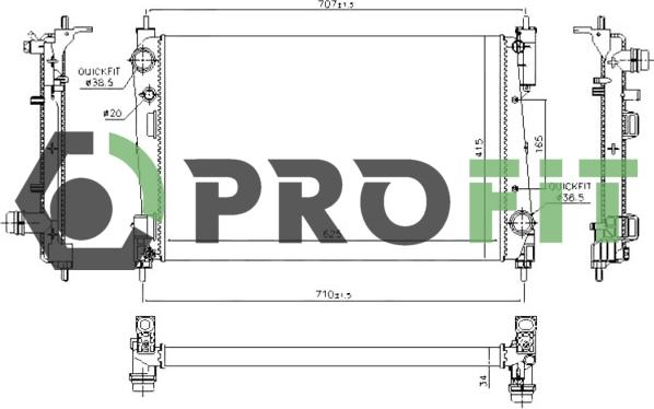 Profit 1740-0379 - Radiator, engine cooling autospares.lv