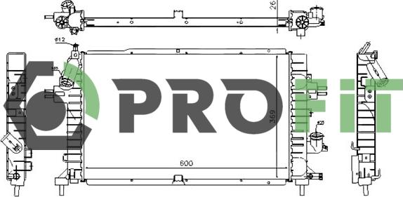 Profit 1740-0376 - Radiator, engine cooling autospares.lv