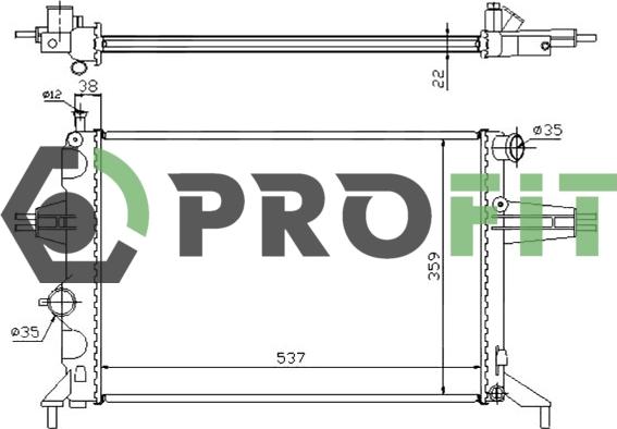 Profit 1740-0372 - Radiator, engine cooling autospares.lv