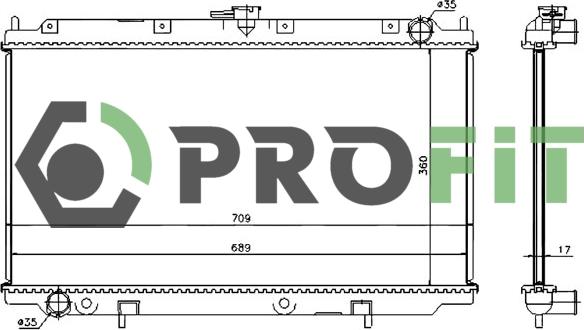 Profit 1740-0255 - Radiator, engine cooling autospares.lv