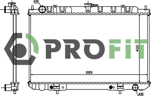 Profit 1740-0257 - Radiator, engine cooling autospares.lv