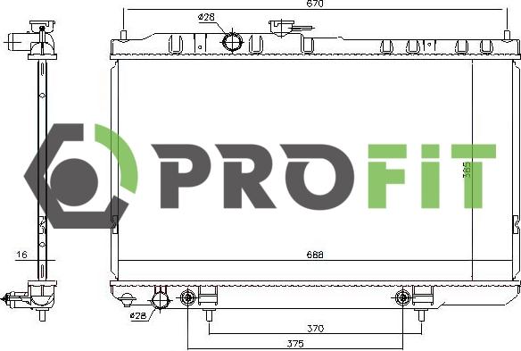 Profit 1740-0262 - Radiator, engine cooling autospares.lv