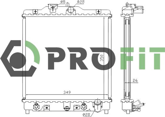 Profit 1740-0209 - Radiator, engine cooling autospares.lv