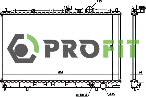 Profit 1740-0289 - Radiator, engine cooling autospares.lv