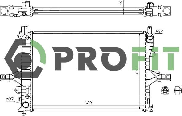 Profit 1740-0702 - Radiator, engine cooling autospares.lv