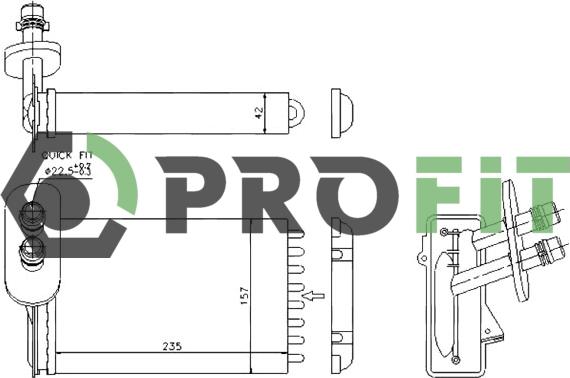 Profit 1760-0010 - Heat Exchanger, interior heating autospares.lv