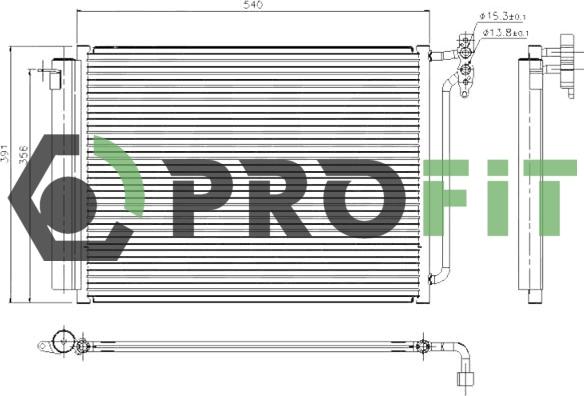 Profit 1770-0064 - Condenser, air conditioning autospares.lv