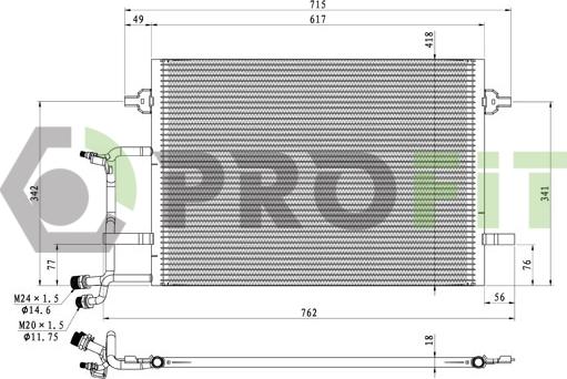 Profit 1770-0002 - Condenser, air conditioning autospares.lv