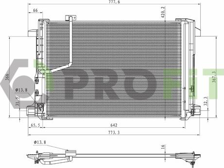 Profit 1770-0305 - Condenser, air conditioning autospares.lv